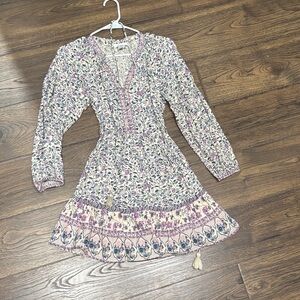 Japna Floral Print Dress - Pink and Cream
